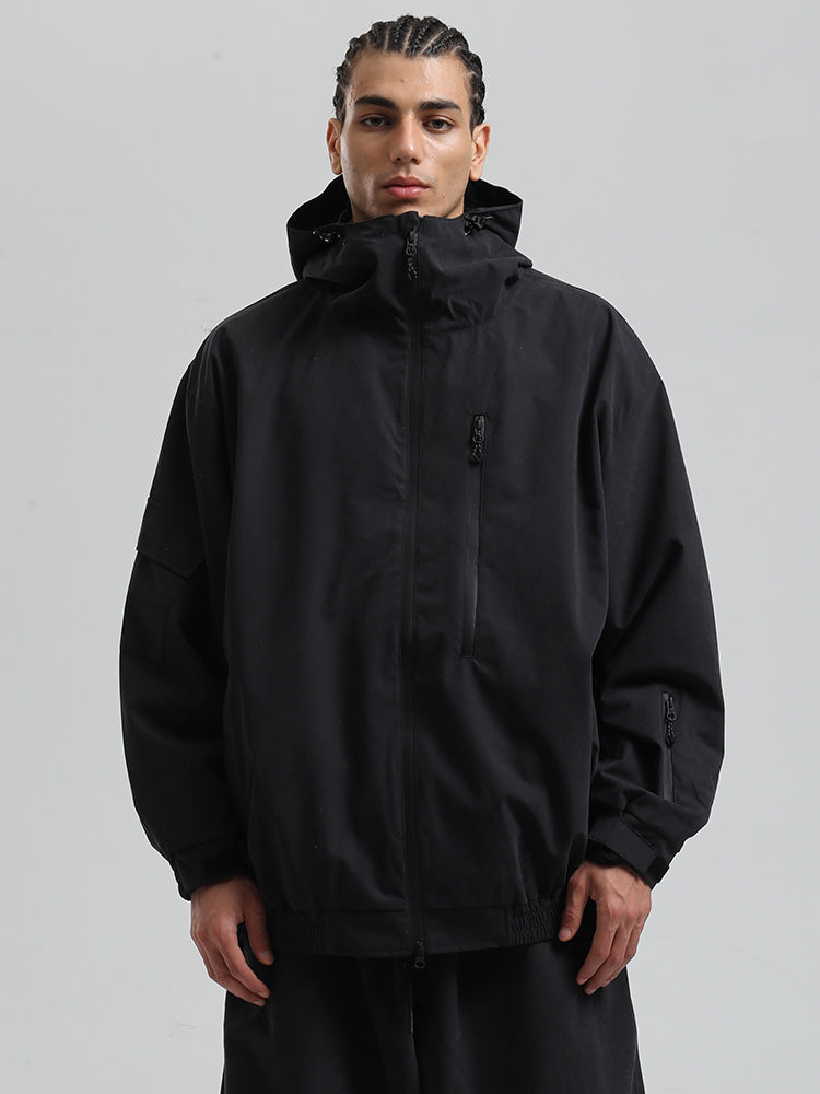 Men's Gsou Snow freestyle snowboard jacket white 20K waterproof breathable street hybrid style