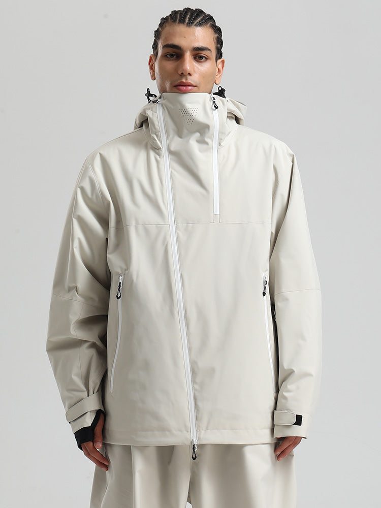 Men's color block mountain cargo snow jacket waterproof 20K breathable windproof ski outerwear