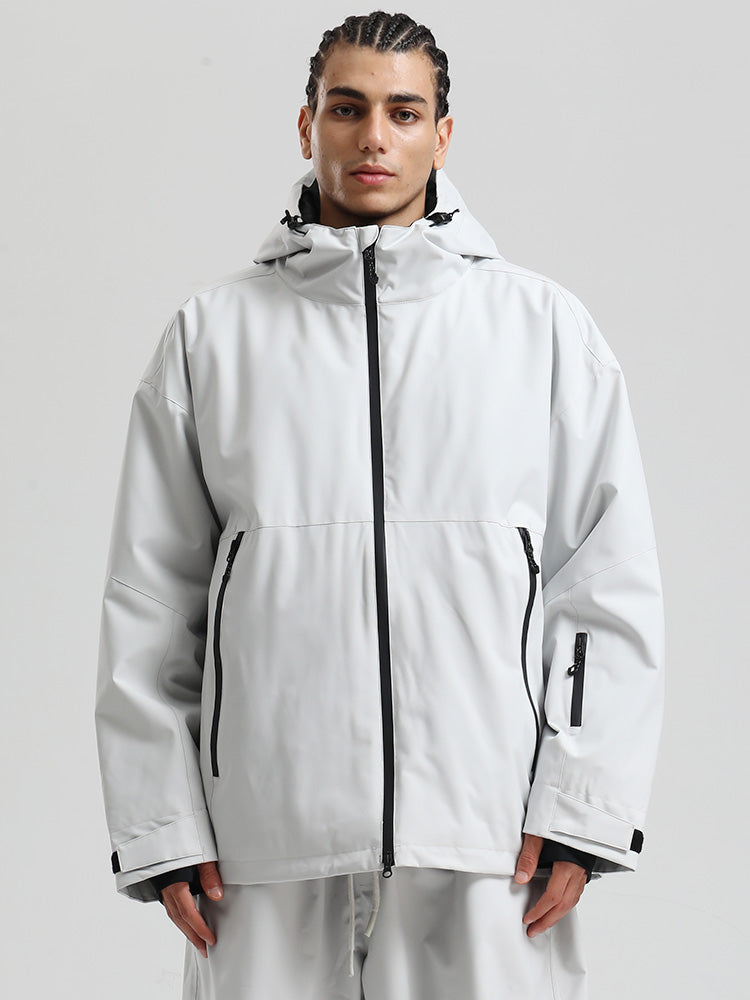 Men's blue freestyle snow jacket waterproof breathable 15K powder skirt for skiing snowboarding