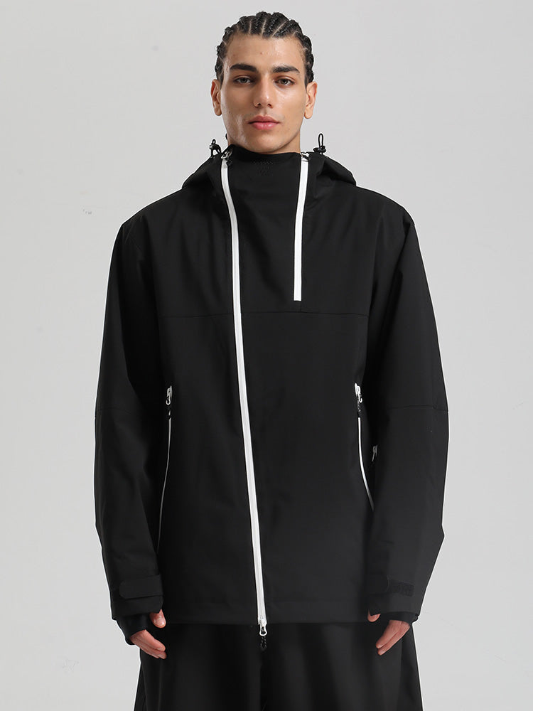 Men's color block mountain cargo snow jacket waterproof 20K breathable windproof ski outwear