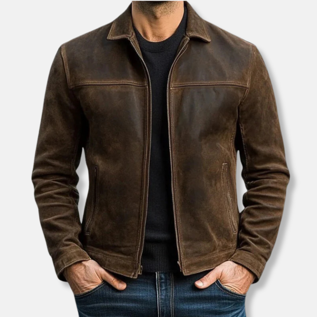 Men's casual polyester jacket with button closure, sleek modern cut for versatile everyday wear