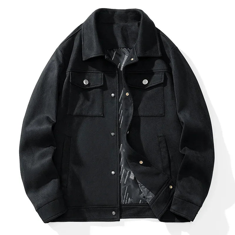 Men's brown suede jacket tailored fit with structured silhouette and premium runway-inspired finish