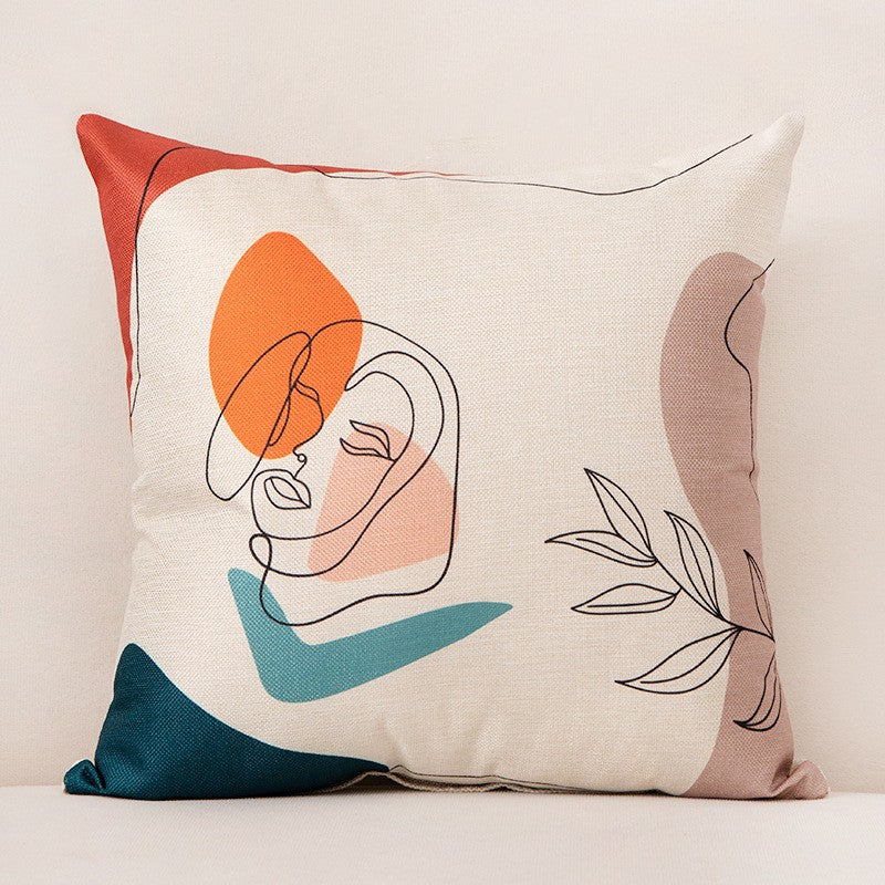 Contemporary Abstract Linen Cushion Cover