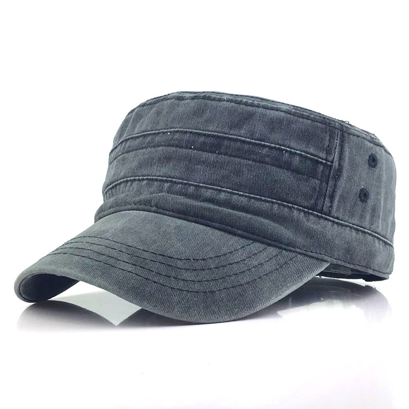 Men's retro military cap vintage olive green structured fit with modern hardware details