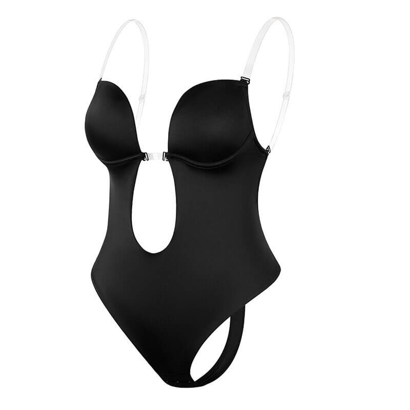 Nude backless shaper bra with tummy control, sculpted silhouette and lifted bust support