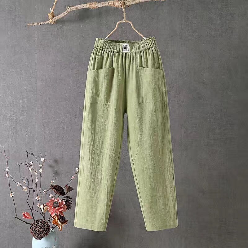 Beatrix women's relaxed-fit cotton pants in neutral tone with generous silhouette for all-day comfort