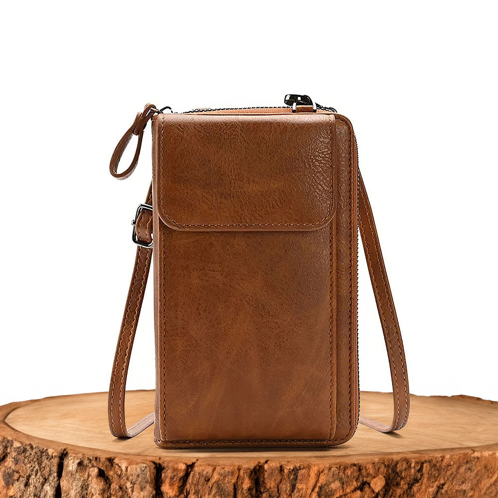 Amelia Compact Crossbody Wallet Bag | Flap Closure Adjustable Strap Bag - Urbann-Vibe