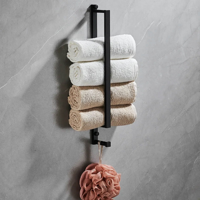 Nyrol premium aluminum towel rack minimalist design easy install modern bathroom storage