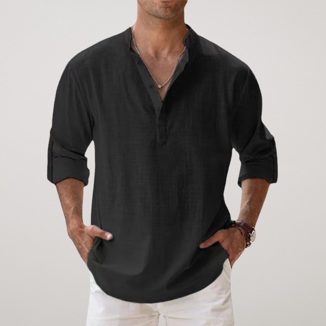 Jake men's relaxed fit long sleeve button shirt classic style everyday versatile comfortable silhouette