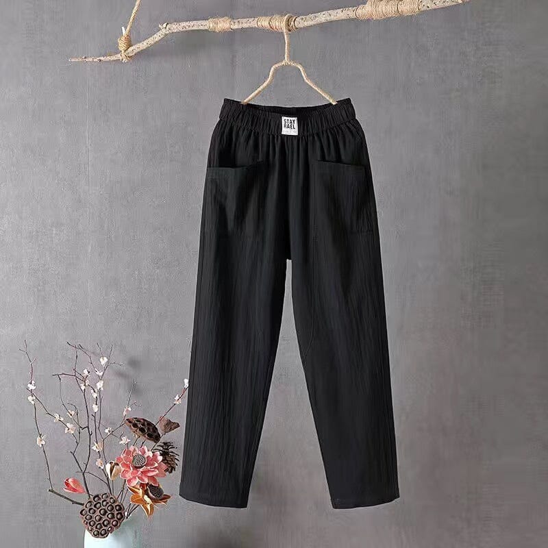 Women's Beatrix relaxed-fit cotton pants with generous silhouette for all-day comfort