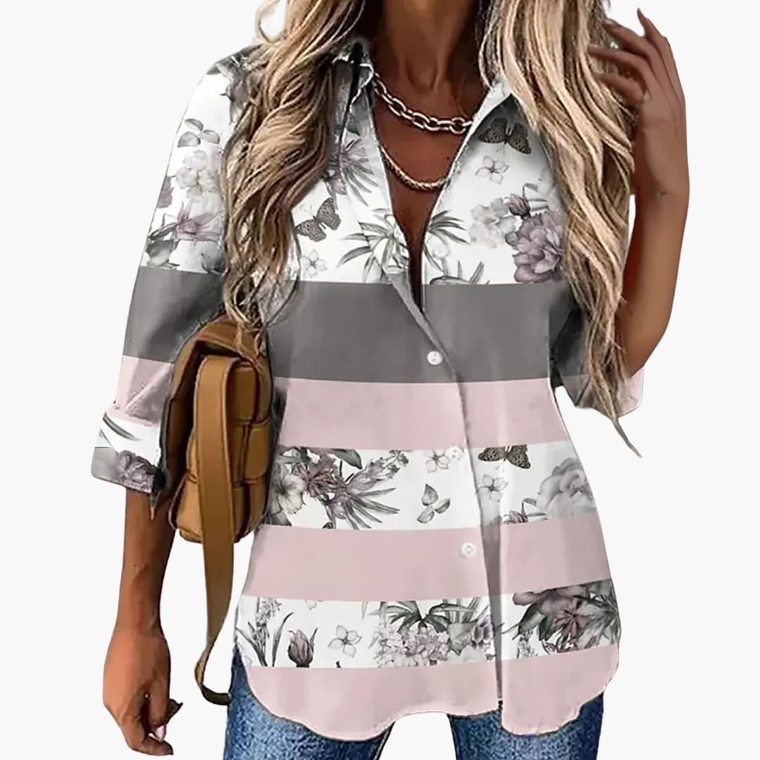 Women's floral casual top loose fit lightweight breathable soft fabric chic summer style