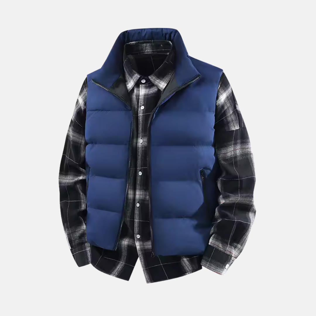 Men's lightweight quilted puffer vest windproof insulated sleeveless outerwear for casual fall winter layering
