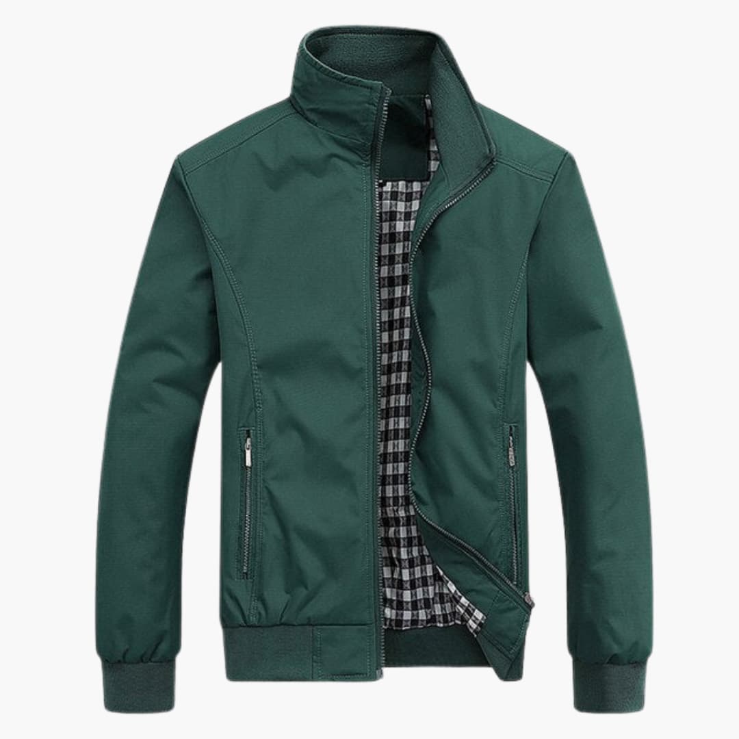 Men's slim fit bomber jacket structured silhouette lightweight versatile outerwear for spring autumn