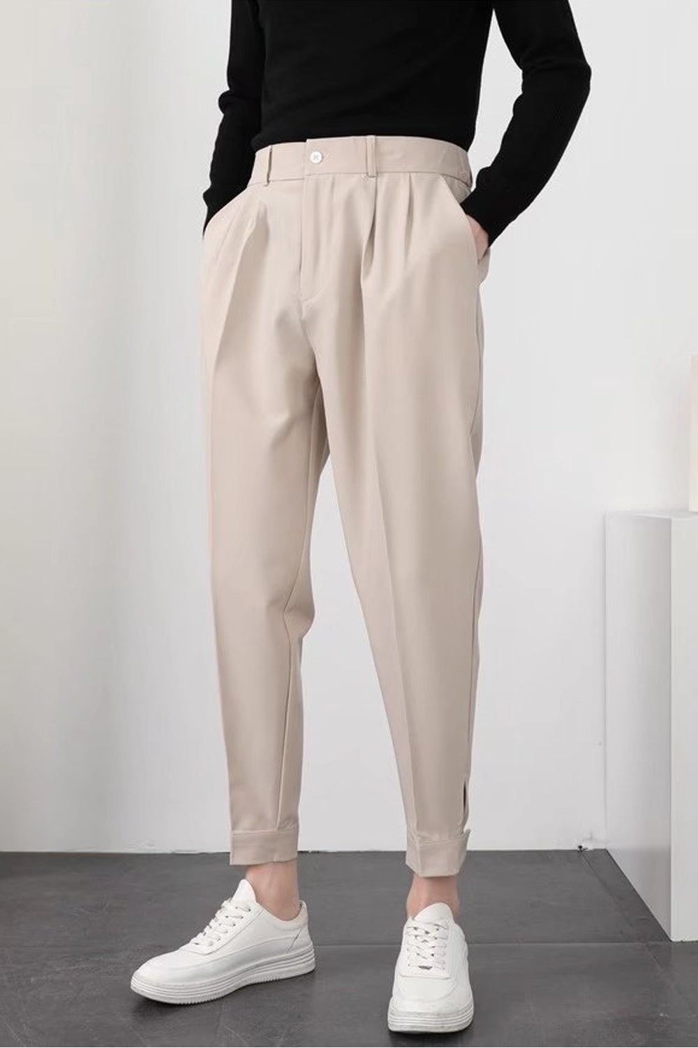 Men's classic straight-cut dress pants tailored silhouette for business and semi-formal occasions