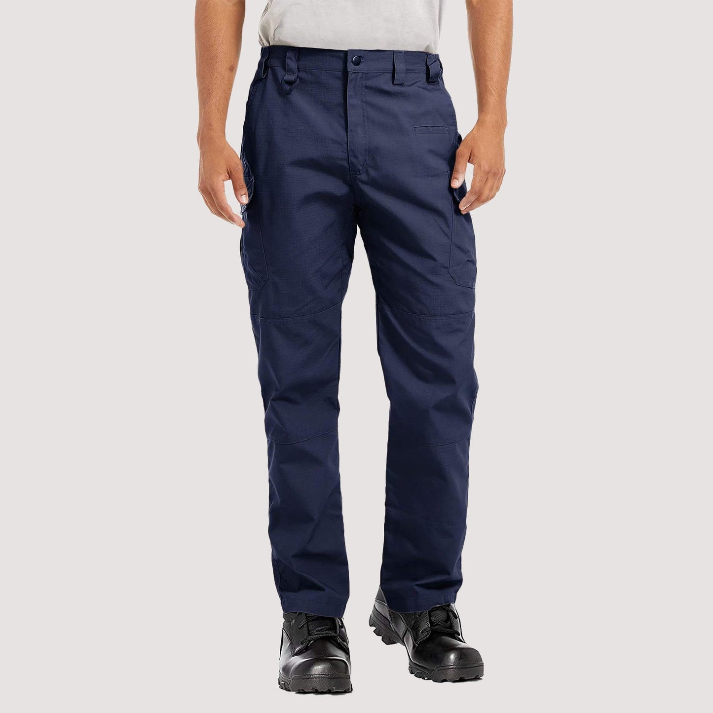 Men's tactical cargo pants ripstop water-resistant 9-pocket workwear outdoor durable olive military-style