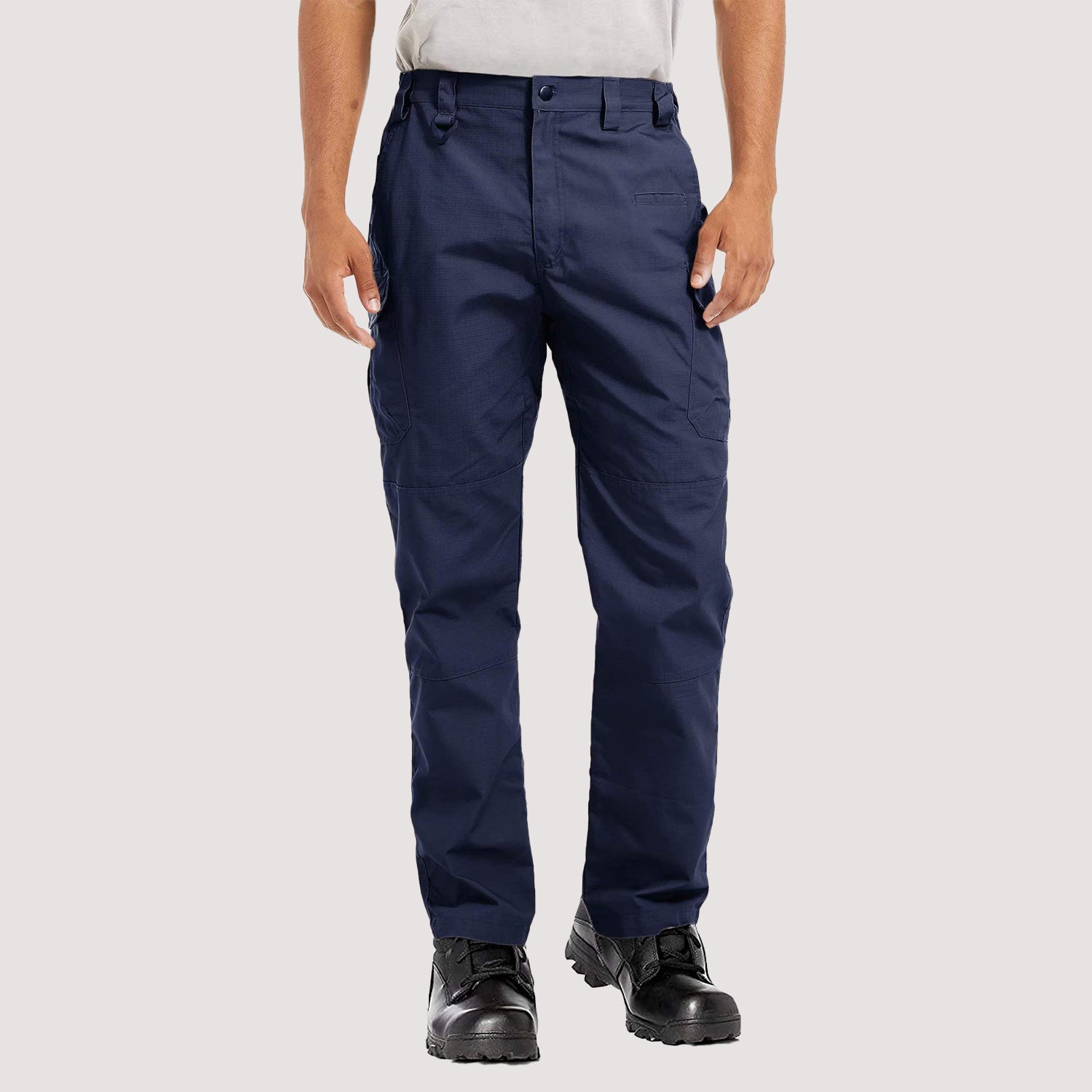 Men's tactical cargo pants ripstop water-resistant 9-pocket workwear outdoor durable olive military-style