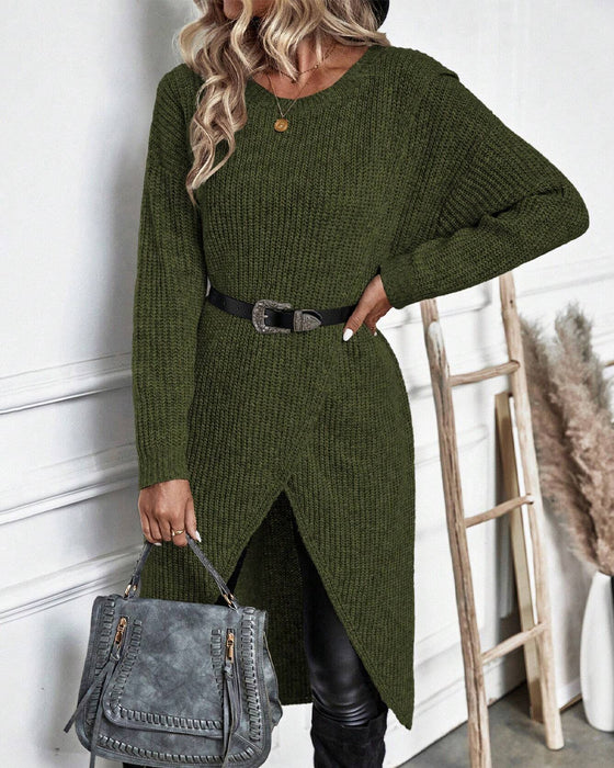 Cela solid sweater dress women slim silhouette breathable knit chic all-occasion elegance