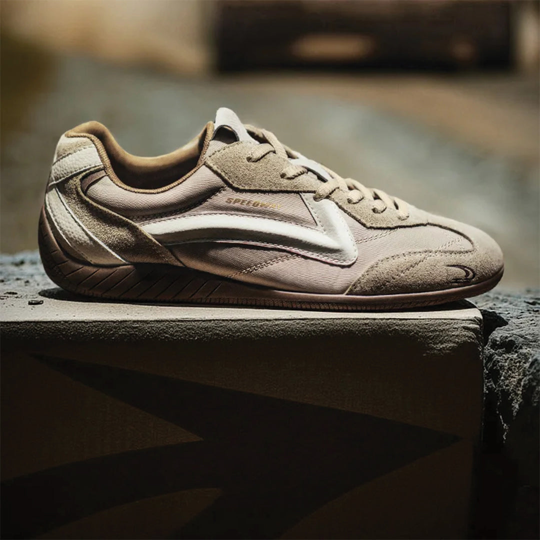 Urbann-Vibe Speedway low-top sneaker soft suede upper curved leather accents casual everyday comfort