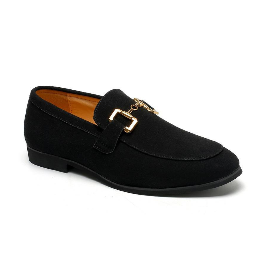 Men's luxury brown suede loafers slip-on classic formal style with refined craftsmanship