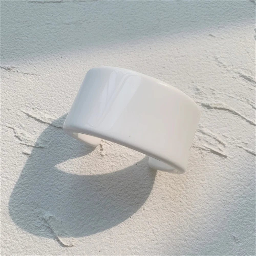 Glossique clear acrylic bangle ultra-smooth high-shine stackable minimalist cuff bracelet featherlight