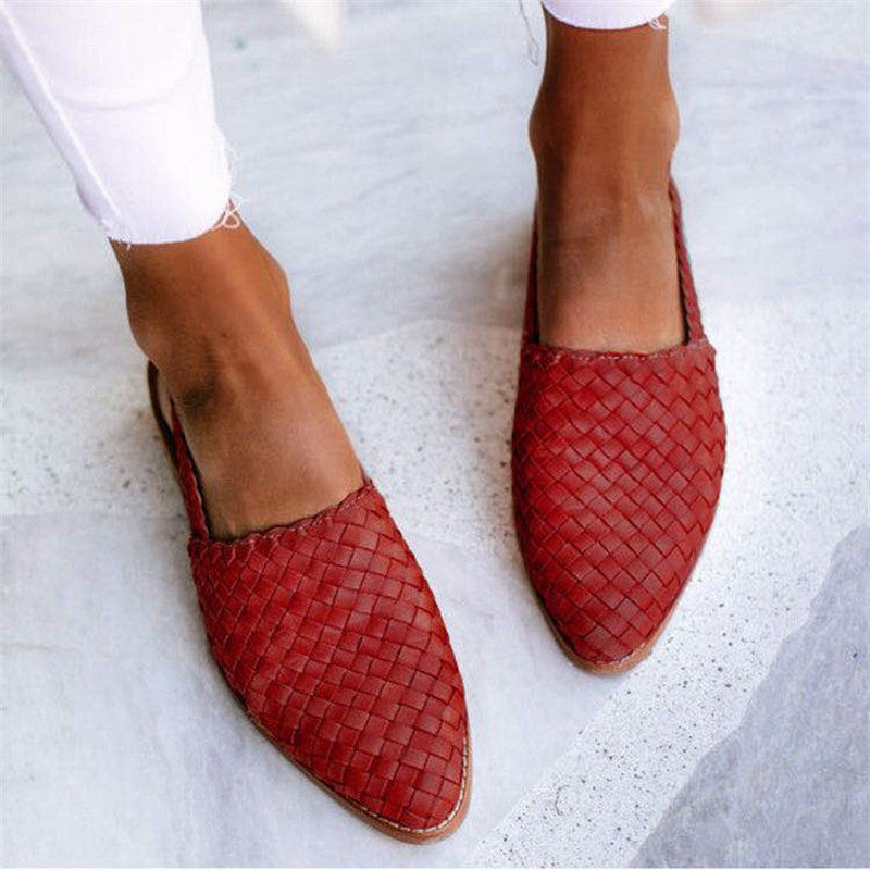 Jenica beige woven ballerina flats with back strap open-heel silhouette for casual to dressy wear