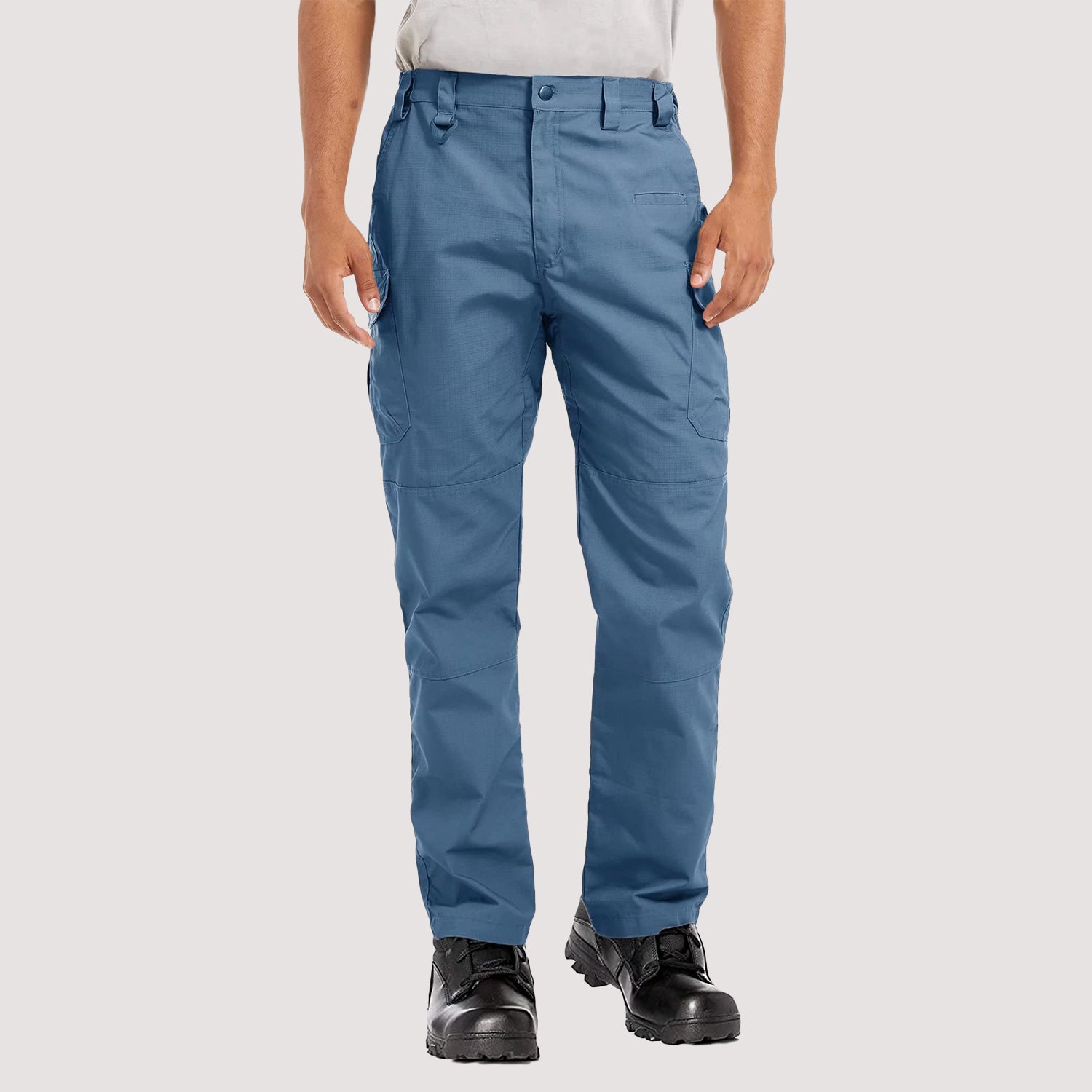 Men's olive tactical cargo pants ripstop 9-pocket water-resistant workwear for outdoor professionals