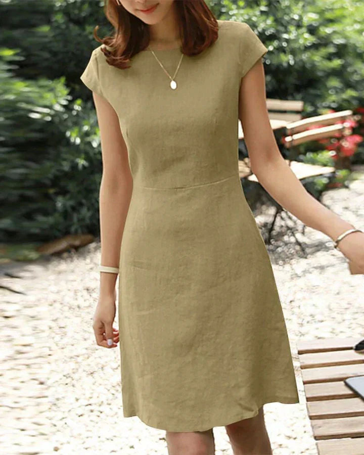 Women's lightweight summer dress with delicate sleeves, elegant feminine silhouette for warm-weather