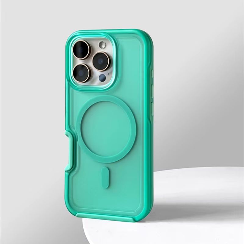 Neon iPhone case magnetic grip shockproof non-slip shell with wireless charging support
