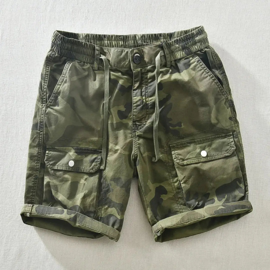 Chase Morgan camouflage ranger shorts lightweight durable fabric with utility pockets for outdoor adventures
