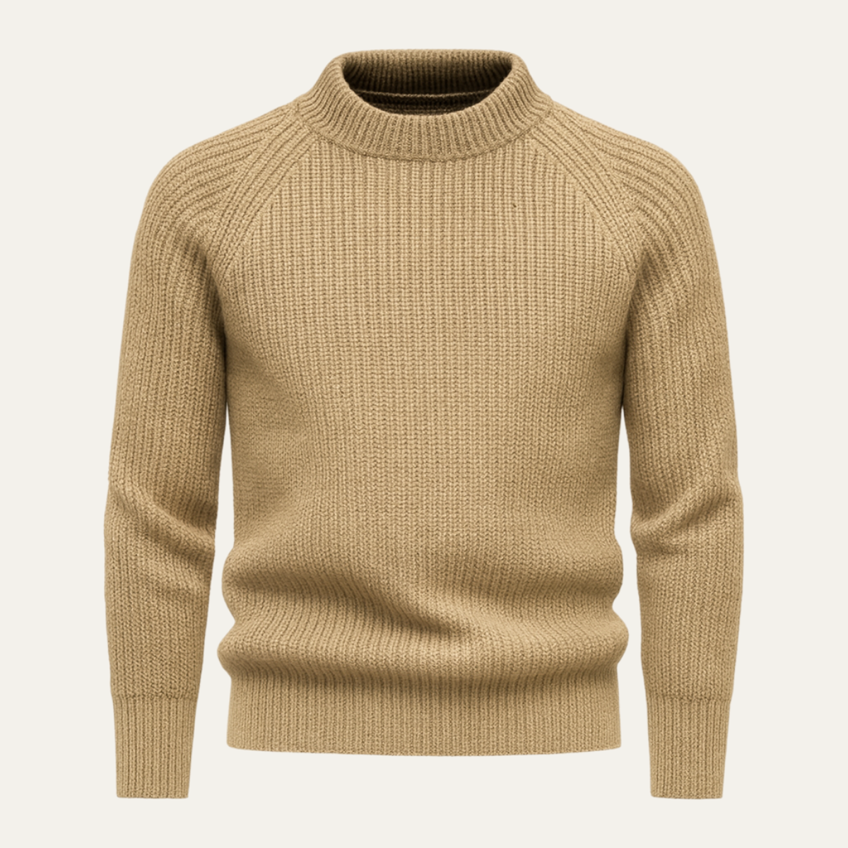 Men's 100% cashmere crewneck sweater regular fit with ribbed texture for timeless luxurious warmth