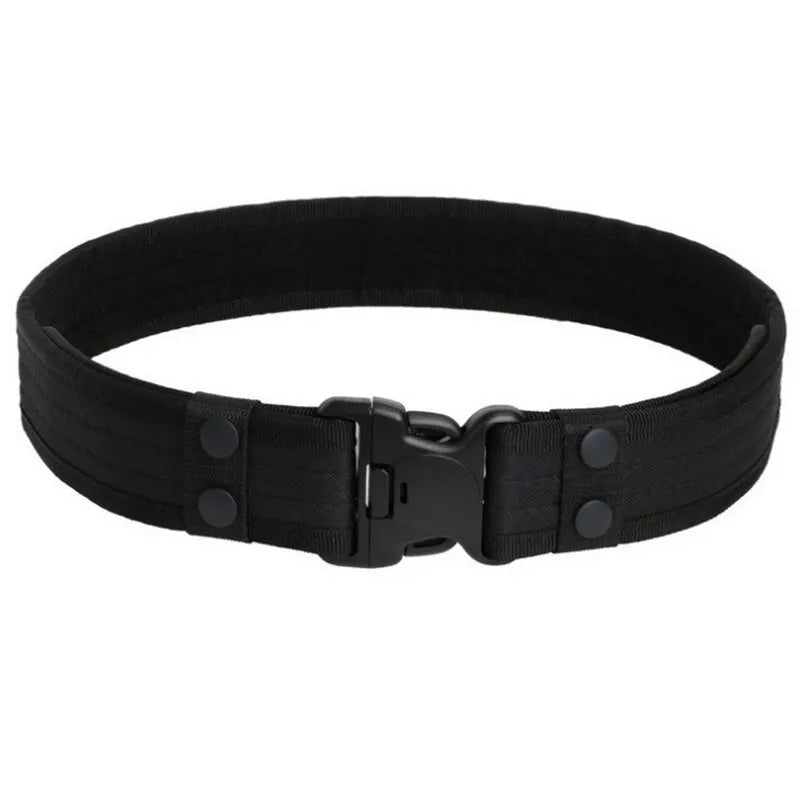 Delta camo tactical duty belt with reinforced Oxford EVA core and quick-release buckle for military use