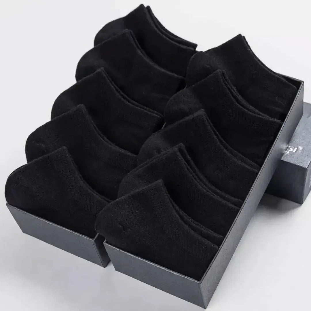 Men's no-show socks 5-pair set invisible design all-day comfort and friction protection for shoes