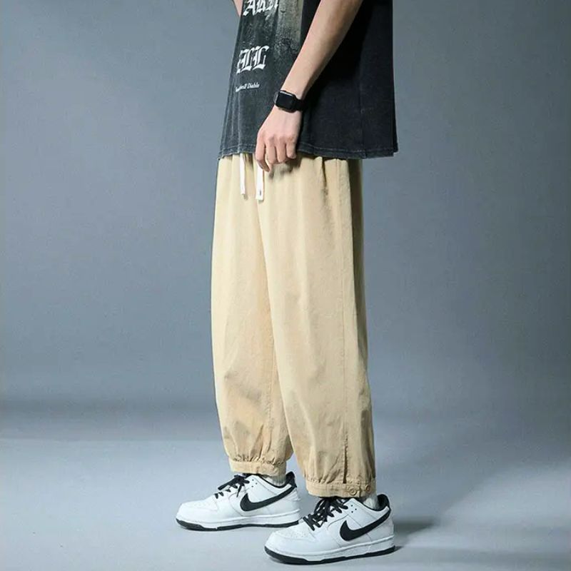 Rylor relaxed fit cotton lounge pants with adjustable drawstring waist, unisex soft breathable casual wear