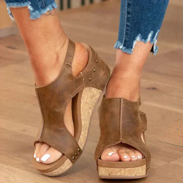 Women's ALIA orthopedic wedge sandals with spine support, stylish everyday comfort footwear