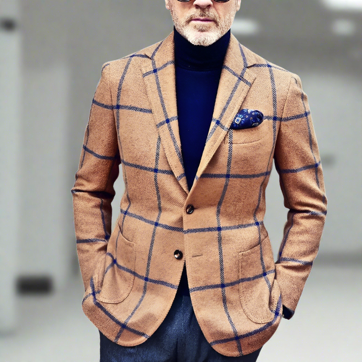 Darnell men's elegant checked blazer versatile slim-fit design for formal and casual wear