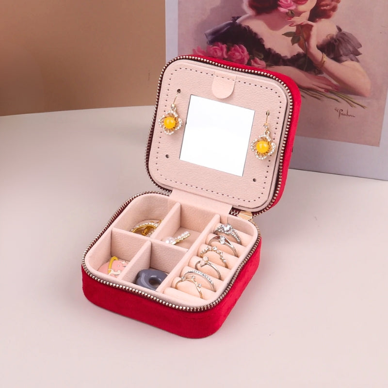 Rivelle premium velvet-lined travel jewelry box in elegant design, secure organizer for jet-setters