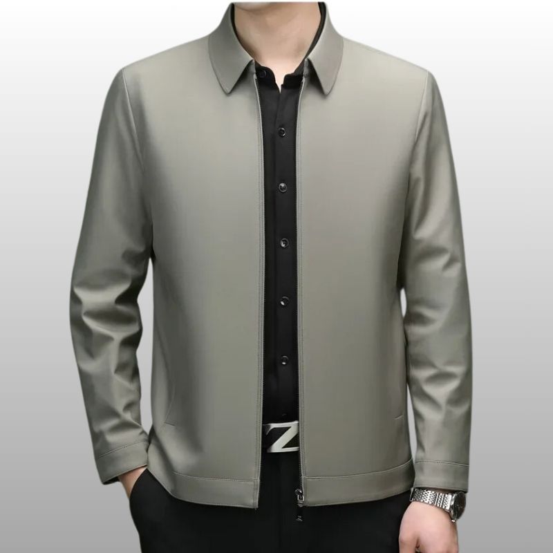 White lightweight wrinkle-free professional travel jacket with refined slim silhouette for business travelers