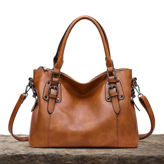 Sarah - Vegan Leather Structured Shoulder Bag - Urbann-Vibe