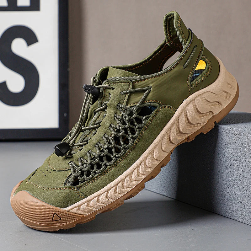 Hightrail all-terrain sandal breathable leather mesh upper with quick-pull lacing for secure outdoor fit