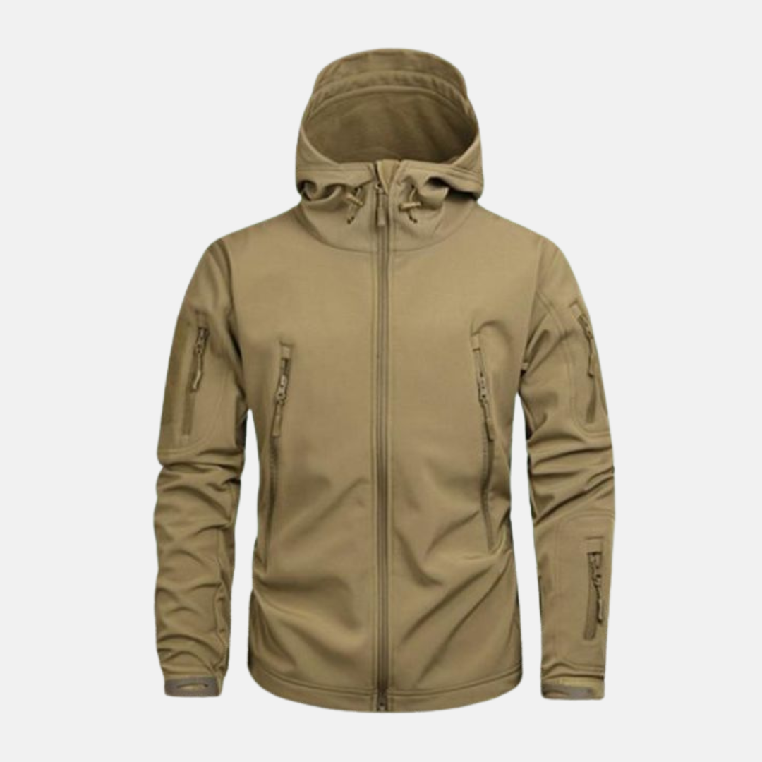 Men's stretch blend winter jacket relaxed fit stand-up collar adjustable hood urban outerwear