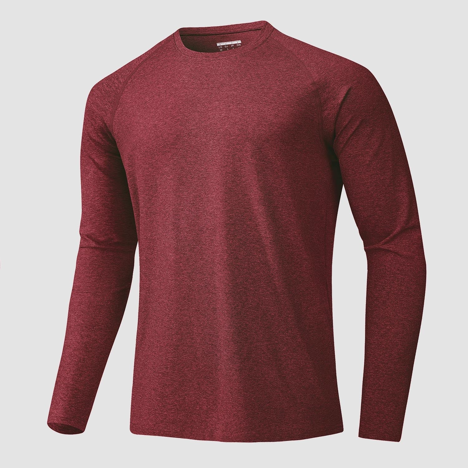 Men's UPF 50+ long sleeve performance shirt, quick-dry moisture-wicking athletic fit for outdoor sports