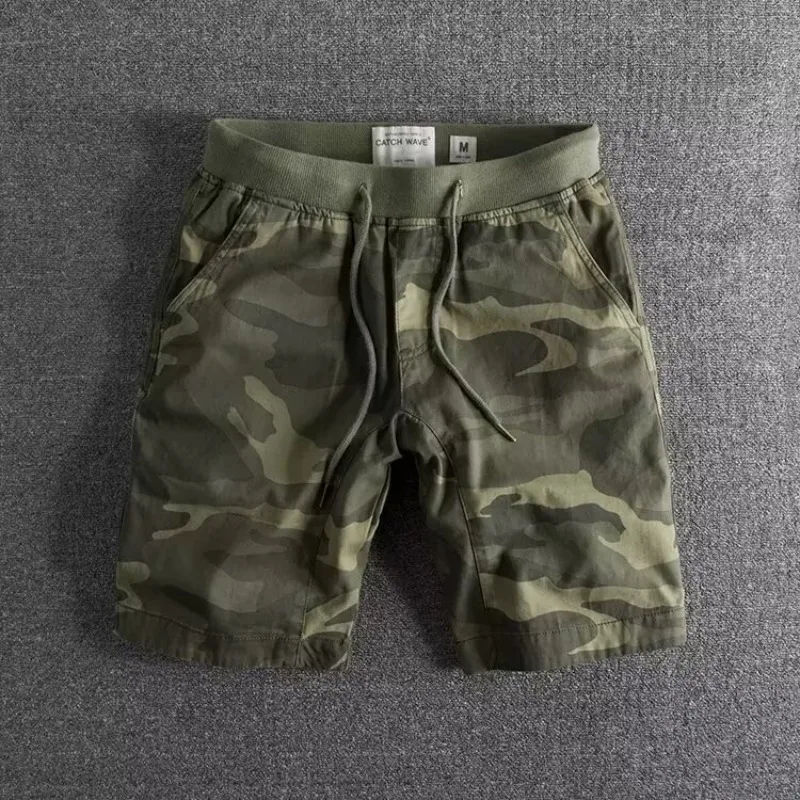 Delta camo athletic shorts cotton-blend high-stretch breathable fabric for gym and everyday wear