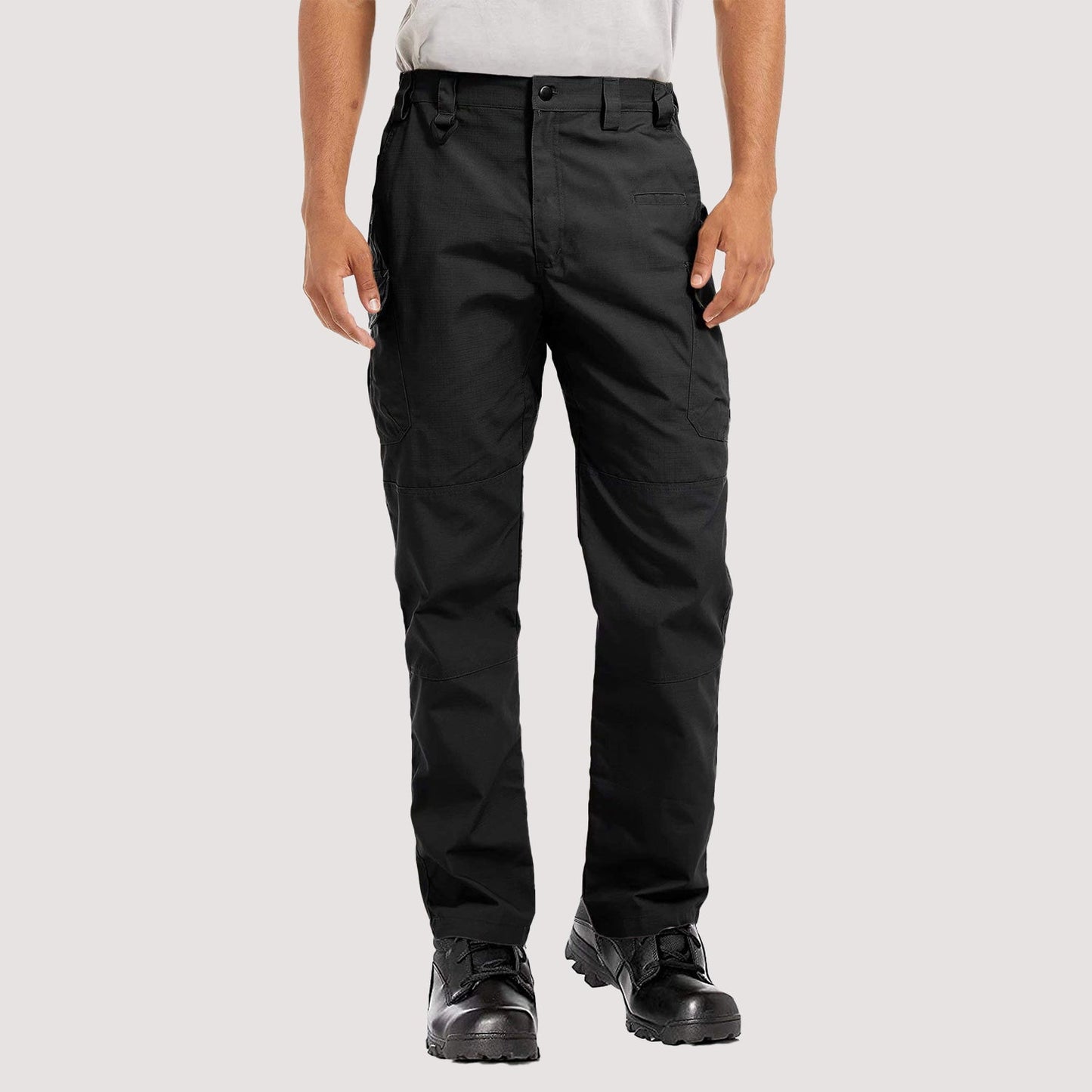 Men's olive tactical cargo pants ripstop 9-pocket water-resistant workwear for outdoor pros