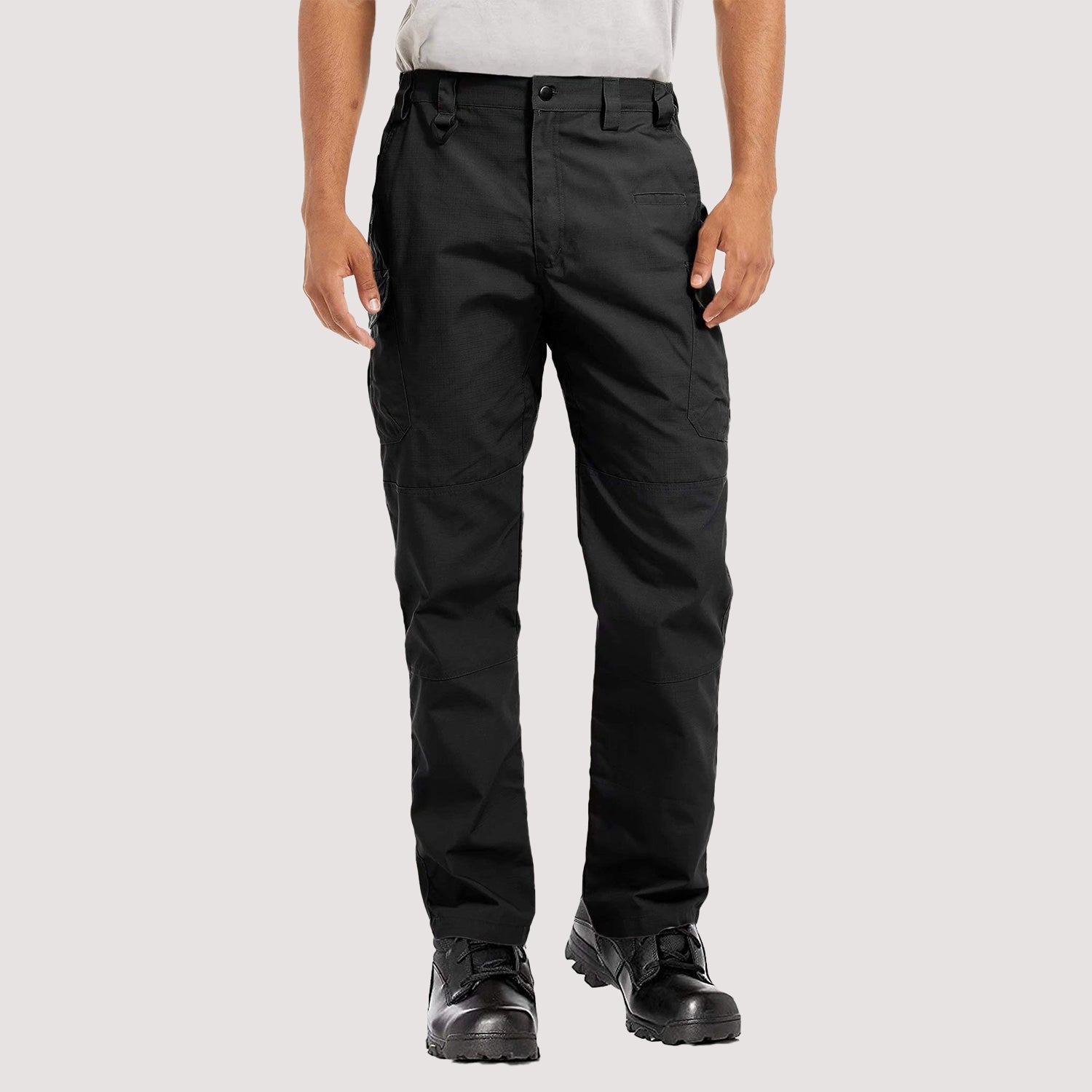 Men's olive tactical cargo pants ripstop 9-pocket water-resistant workwear for outdoor pros