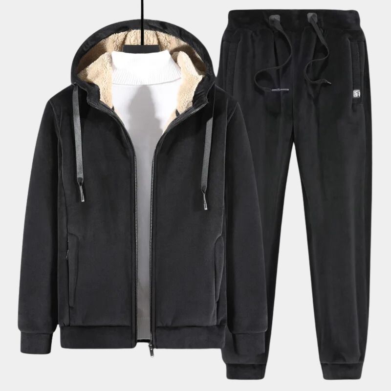 Men's reversible tracksuit drawstring hood zipper two-tone casual everyday athletic outfit