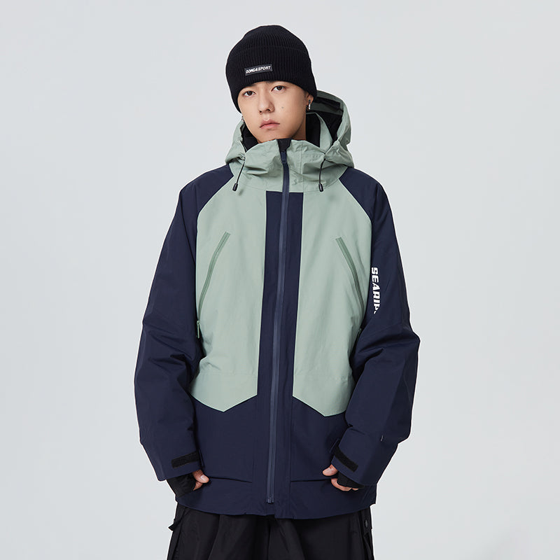 Women's color block snowboard jacket 10K waterproof insulated winter outerwear bold mountain style