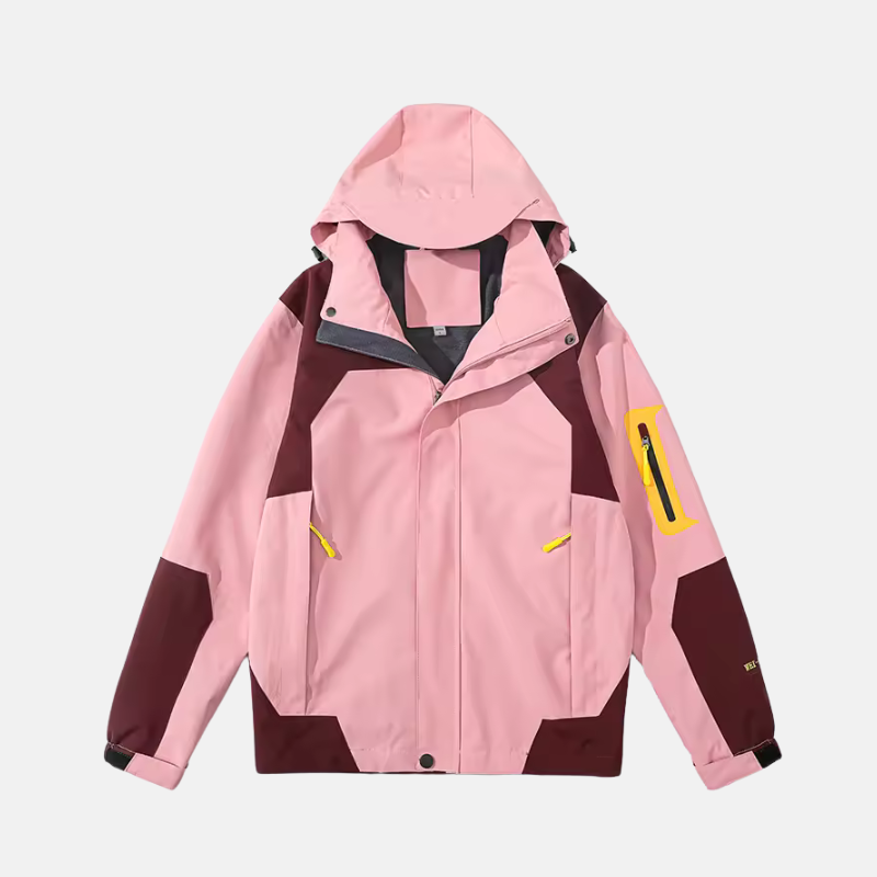 Men's windproof water-resistant outdoor jacket with adjustable hood, lightweight polyester shell