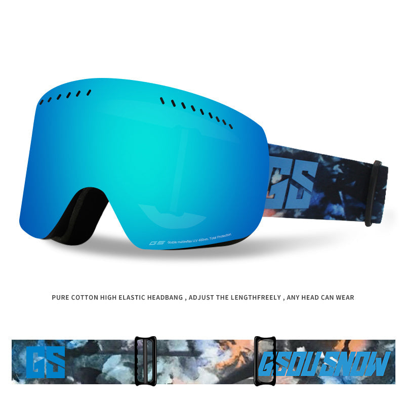 Gsou Snow Adult Blue Ski Goggles Anti-Fog Protective Goggles Snow Goggles - Urbann-Vibe