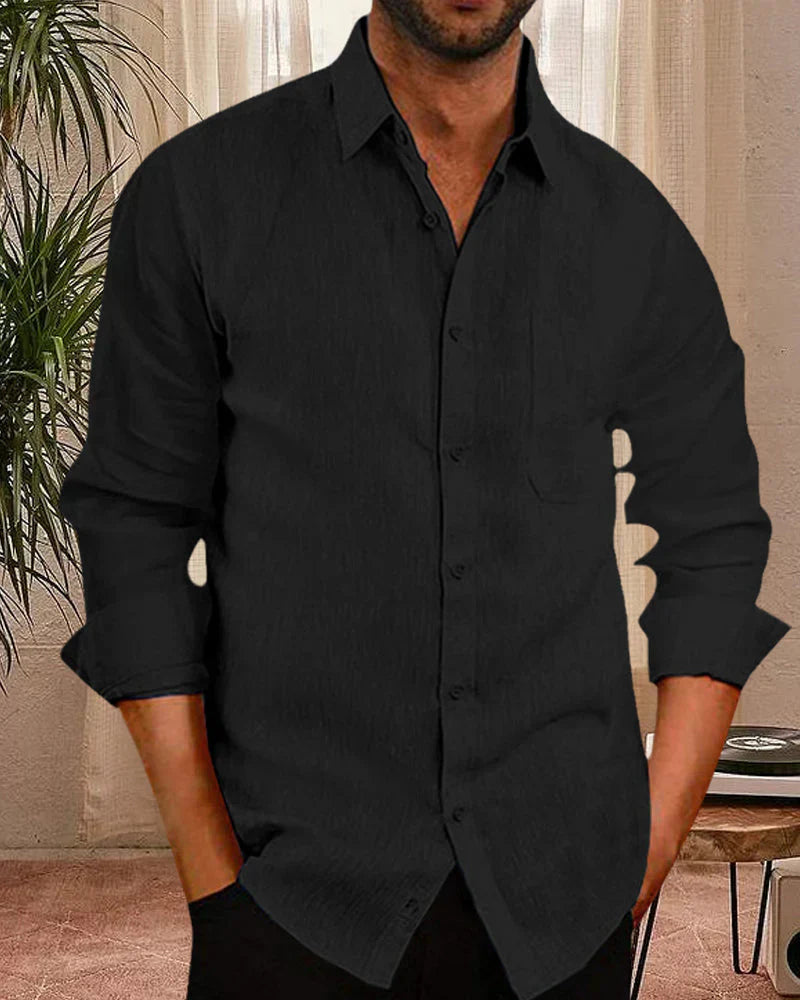 Florian men's cotton blend shirt classic cut breathable everyday smart-casual versatile style