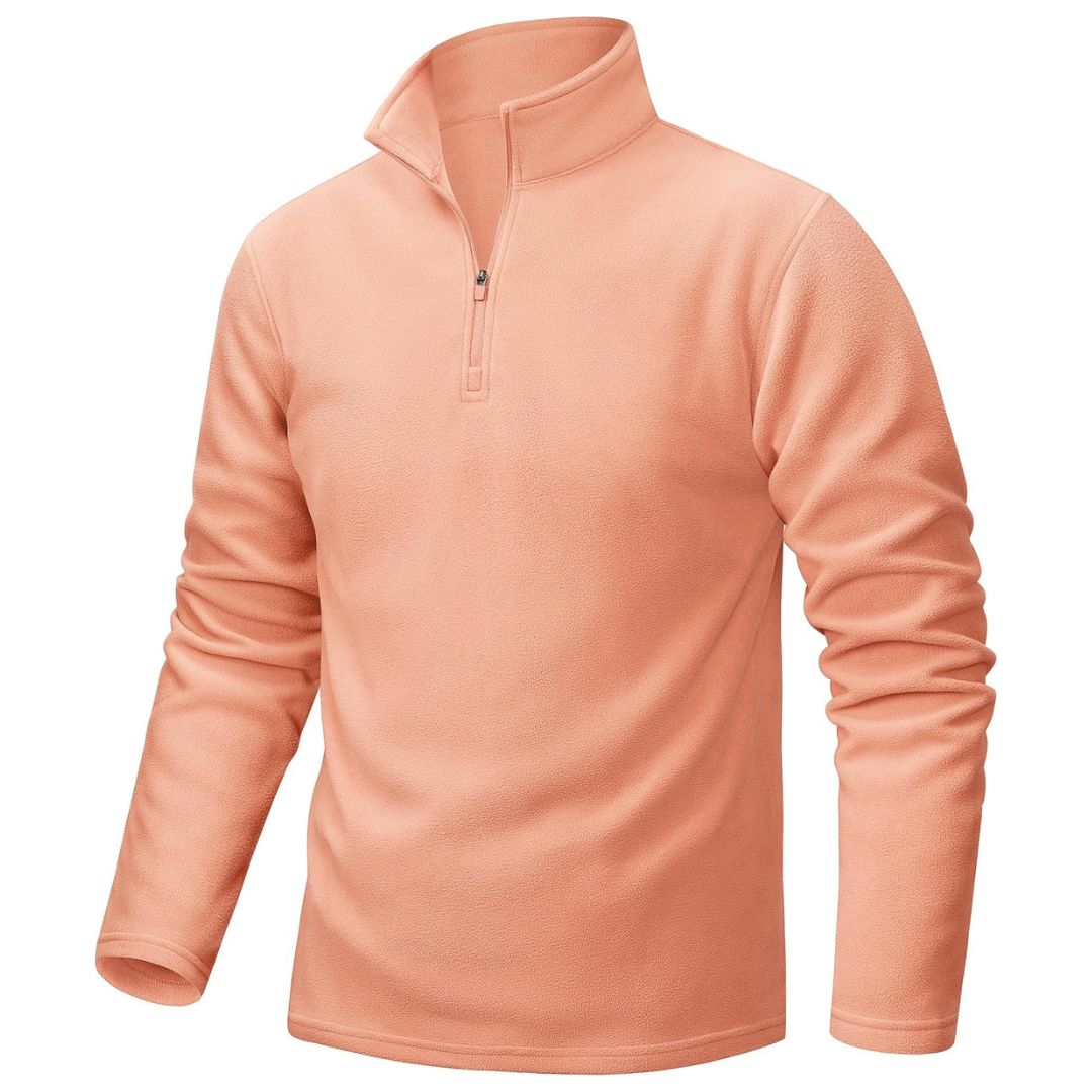Men's gray UNCW vintage quarter-zip fleece pullover sweatshirt windproof stand collar activewear
